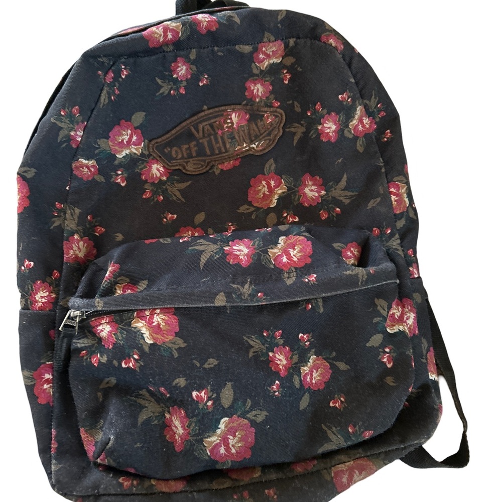 Vans Realm Backpack Black Rose Smoke Floral Off The Wall Bookbag School Laptop